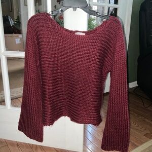 Knit overlay crop sweater